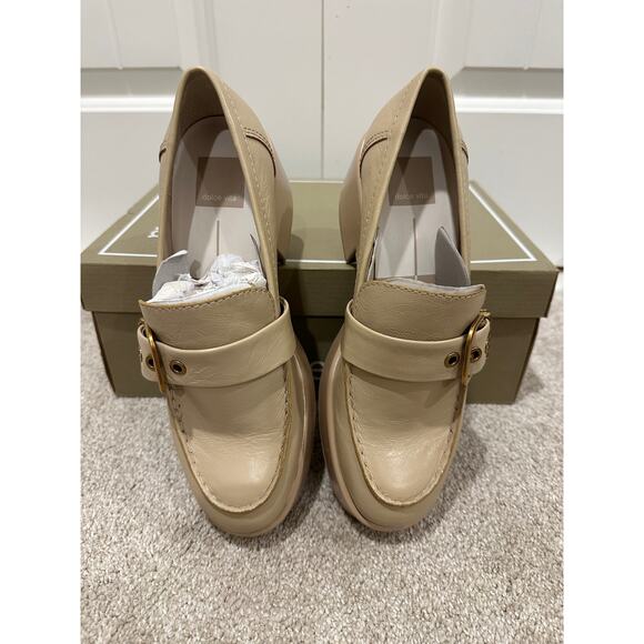 Women's Tan Loafers with Buckle Detail - Picture 6 of 12